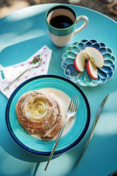 Lisbon Cobalt and Aqua Stripe Mug